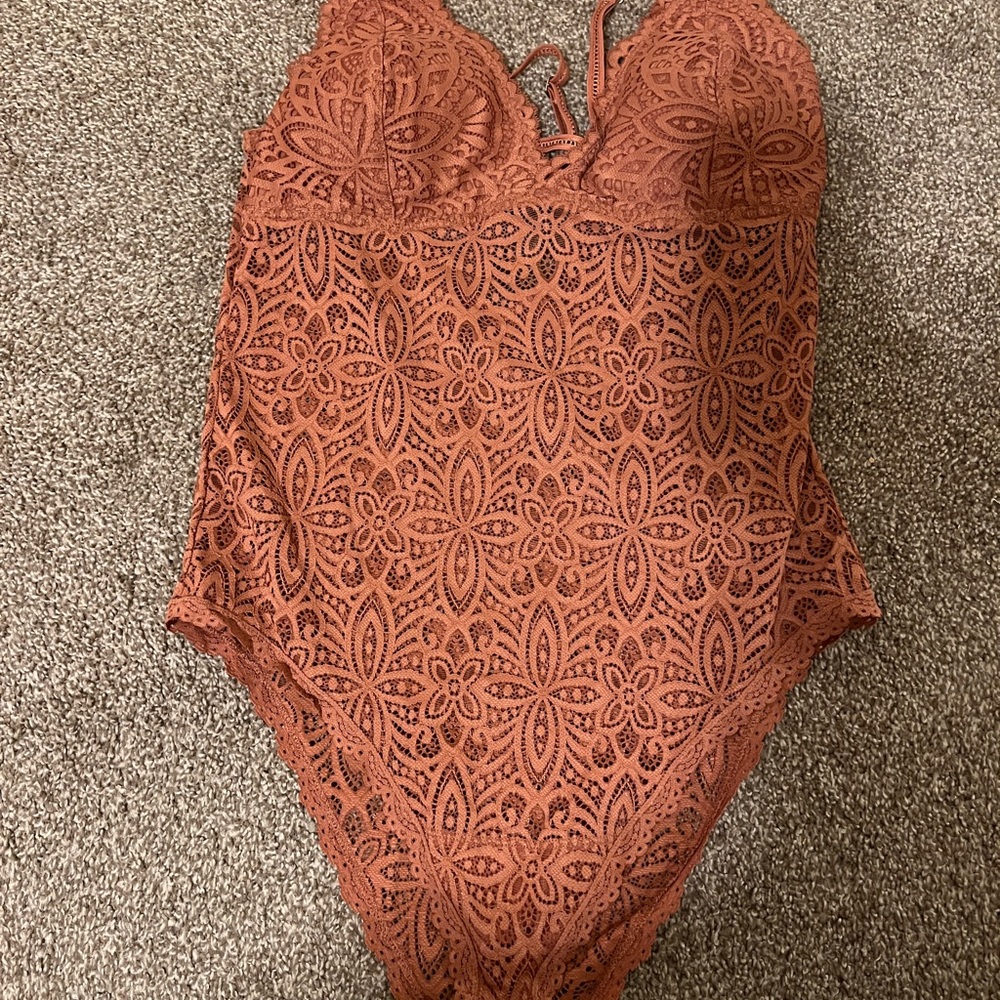Gilly Hicks Lace One Piece in Rust